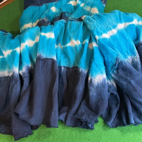 FABULOUS BLUE & WHITE TIE DYE OMBRÉ MAXI DRESS SIZE MEDIUM - Picture 8 of 15